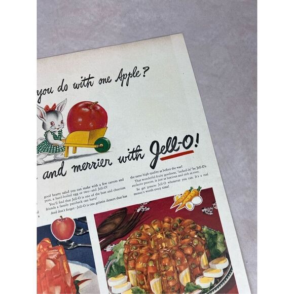 Vintage 1945 Jello Print Ad Jello Mold Mod - Picture 4 of 5